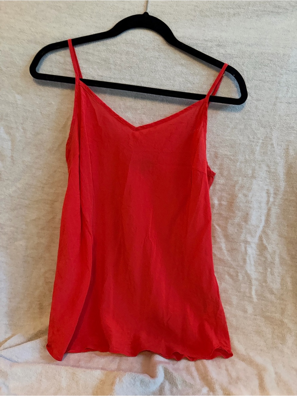 J. Crew Red Silk Spaghetti-Strap Cami